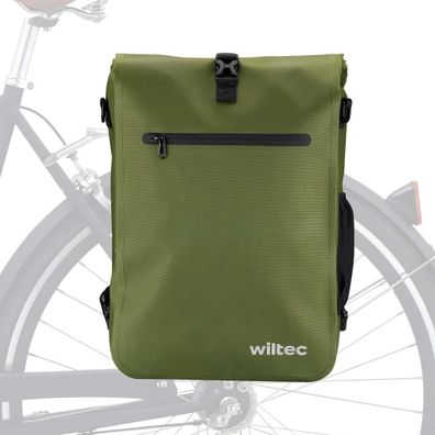 Wiltec Gepäckträgertasche oliv 25l Fahrradtasche Rucksack Gepäcktasche