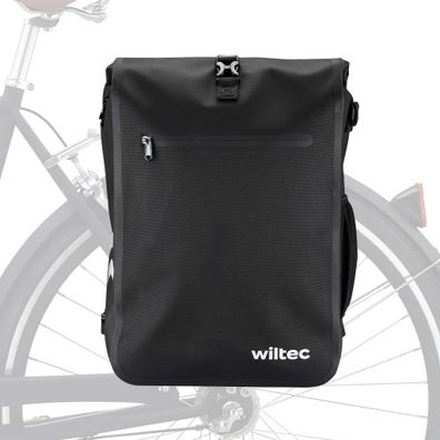 Wiltec Gepäckträgertasche schwarz 25l Fahrradtasche Rucksack Gepäcktasche