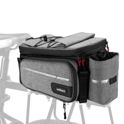 Wiltec Gepäckträgertasche grau bis 20l Fahrradtasche Gepäckträger Gepäcktasche