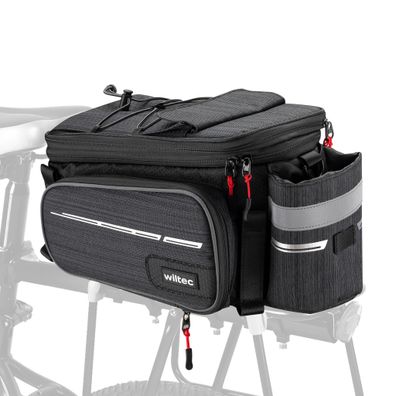 Wiltec Gepäckträgertasche schwarz 20l Fahrradtasche Gepäckträger Gepäcktasche