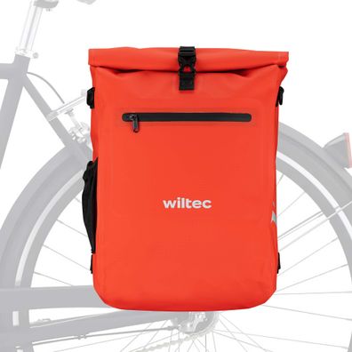 Wiltec Gepäckträgertasche rot 25l Fahrradtasche Rucksack Gepäcktasche Laptopfach