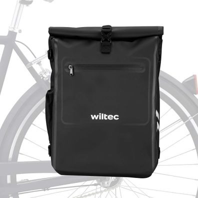 Wiltec Gepäckträgertasche schwarz 25l Fahrradtasche Rucksack Gepäcktasche