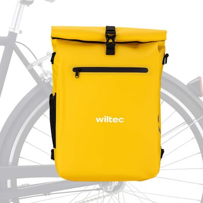 Wiltec Gepäckträgertasche gelb 25l Fahrradtasche Rucksack Gepäcktasche