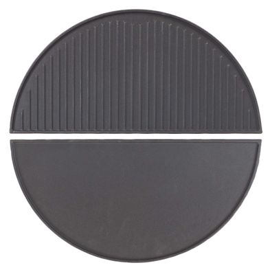 Wiltec 2x Gusseisen Grillplatte 46,7x22,8x1,5cm Grill Platte Grillzubehör BBQ