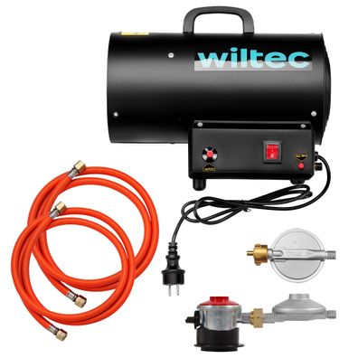 Wiltec Gasheizgebläse 15kW Heizkanone 30W Gasdruckminderer Spanien 700mbar