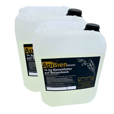 Apibien Bienenfutter Sirup 2x 14kg flüssig in 2 Kanistern auf Weizen-Basis Imker