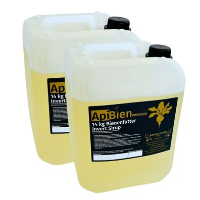 Apibien Premium Bienenfutter 2x 14kg Kanister Invert Futtersirup Rübenzucker
