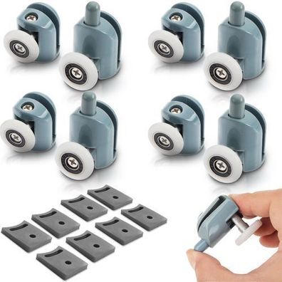 8 Stück Duschtürrollen 23mm Durchmesser Läufer Räder Riemenscheiben Retoo