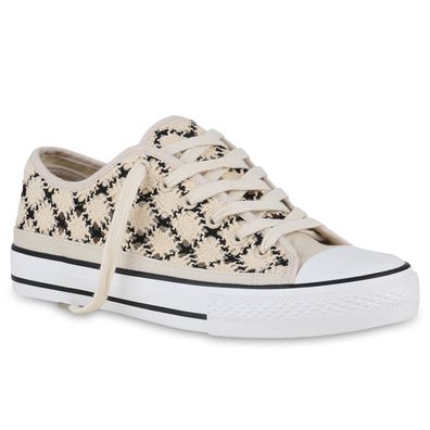 VAN HILL Damen Übergrößen Sneaker Low Schnürer Bequeme Spitze Schnür-Sch
