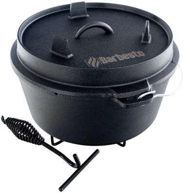 Feuertopf aus Gusseisen 8,5 L "Dutch Oven" Schwenktopf Gulaschtopf Grillpfanne