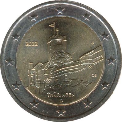 Deutschland 2 Euro 2022 - Wartburg in Eisenach ( J )*