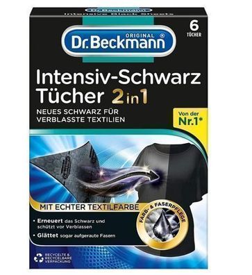 Dr. Beckmann Waschmaschinen-Pflegetücher für tiefes Schwarz, 6er Pack, Originalp