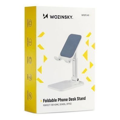 Wozinsky Faltbarer Smartphone- und Tablet-Staender fuer Schreibtisch, Weiss (WFDPS