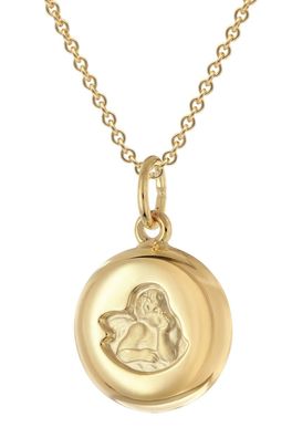 trendor Schmuck Kinder Engel-Anhänger Gold 333/8K Mit Vergoldeter Silberkette 28582