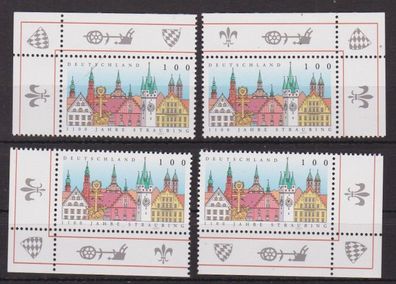 BRD 1997 postfrisch alle vier Ecken MiNr. 1910 1100 Jahre Straubing