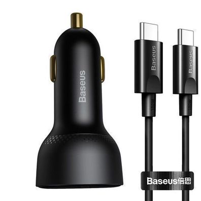 Baseus Supreme 100W Auto-Schnellladegeraet USB/Typ-C Power Delivery mit 1m USB-C