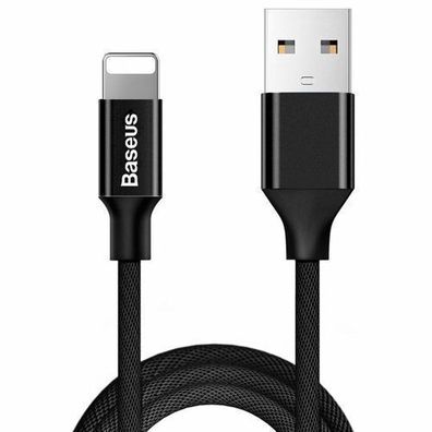 Baseus Yiven Premium Geflochtenes USB/Lightning Kabel 1,8M Schwarz (CALYW-A01)