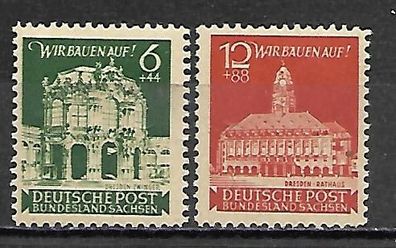 Alliierte Besetzung sowjet. Zone Ost-Sachsen postfrisch Michel-Nummer 64-65 mit Falz
