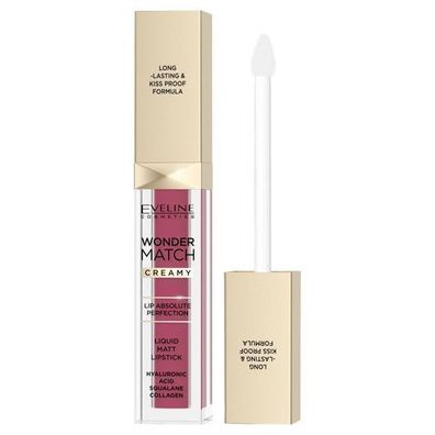 Eveline Cosmetics Fluessiger Matt-Lippenstift in Berry Rose, 6,8 ml - Langanhalte