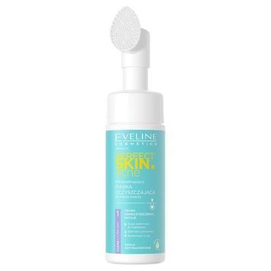 Eveline Cosmetics Porenreinigungs-Schaum mit Buerste fuer fettige Haut, 150 ml