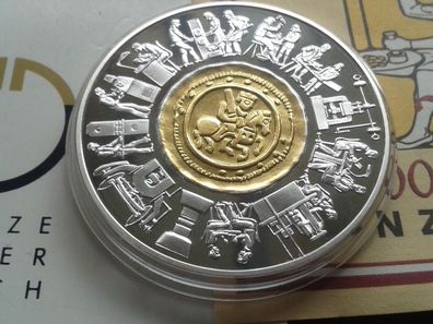 Original 1000 Schilling 1994 Österreich 800 Jahre Münze Wien 13g Gold 24g Silber