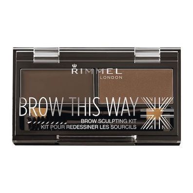 Rimmel Brow This Way Konturset fuer Augenbrauen - Farbton 003 Dunkelbraun, 1.3g