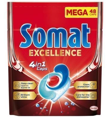 Somat Excellence 4-in-1 Spuelmaschinen-Tabs, 48 Stueck