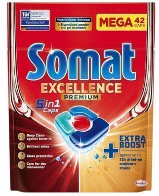 Somat Excellence Premium 5in1 Geschirrspuelkapseln, 42 Stueck