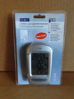 Innen- und Außenthermometer Uhr mit Alarm- und Snooze-Funktion Speicherfunktion