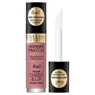 Eveline Cosmetics Wonder Match Velour Cheek & Lip Fluessiger Rouge und Lippenstif