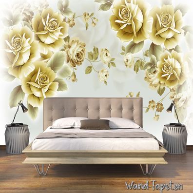 Vlies Fototapete Wandtapete Wandbilder Wandbild Blumen Muster Tapete 1735
