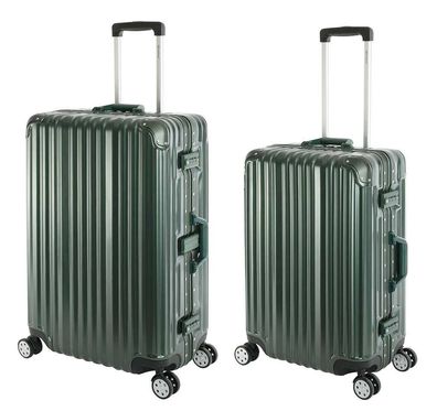 Kofferset 2-teilig Checkin-Reisegepäck Trolleys Hartschale Polycarbonat Alu-Rahmen