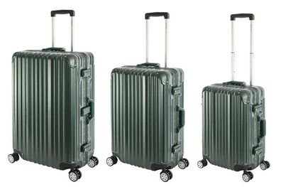 Kofferset 3-teilig Polycarbonat Hartschale Aluminium Rahmen TSA leise Rollen Trolley