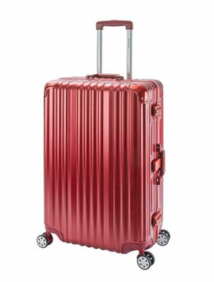 Großer Koffer Trolley Hartschale Polycarbonat Aluminium-Rahmen 90L TSA-Schloss Rot
