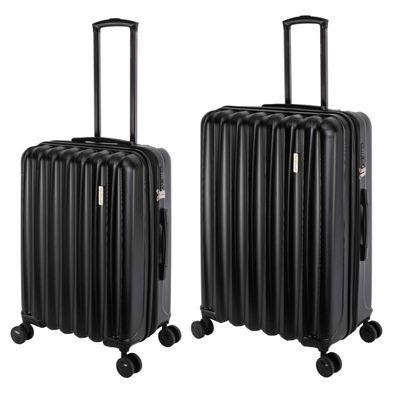 Travelhouse Porto Reisekoffer Schwarz M-66cm - L-76cm Hartschalenkoffer Reise Trolley