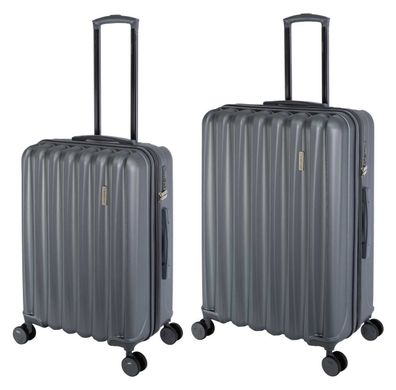Travelhouse Porto Reisekoffer Schwarz M-66cm - L-76cm Hartschalenkoffer Reise Trolley