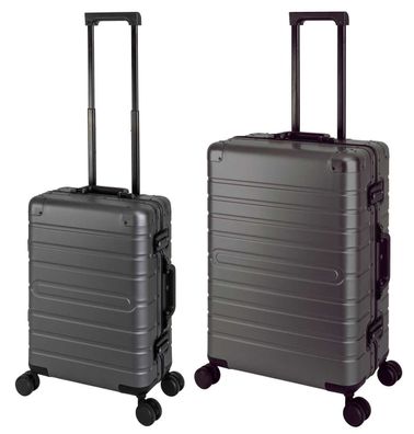 Oslo - 2er Set - Trolleys mit - Rollen - Aluminium Hartschale - Handgepäck - Reisekof