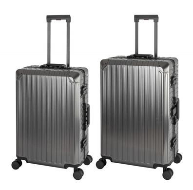 Aluminium Reisekoffer Gepäck-Set, Travelhouse® Tokyo, Trolley mit - Rollen, Aluminium