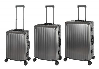 Aluminium Reisekoffer Gepäck-Set, Travelhouse® Tokyo, Trolley mit - Rollen, Aluminium