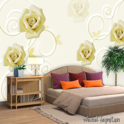 Vlies Fototapete Wandtapete Wandbilder Wandbild Moderne Blumen Rose 1738