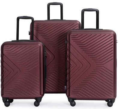 Koffer Set Hartschale 3 teilig - Rot (ABS)