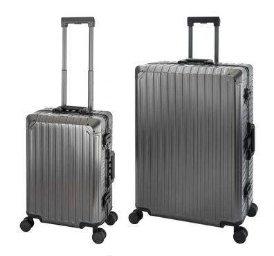 TOKYO ALU - Trolley mit - Rollen - Aluminium Hartschale - Reisekoffer Set S+XL