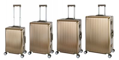 Aluminium Reisekoffer Gepäck-Set, Travelhouse® Tokyo S+M+L+XL - Champagner