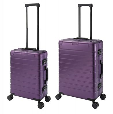 Oslo - 2er Set - Trolleys mit - Rollen - Aluminium Hartschale - Handgepäck - Reisekof