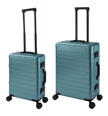 Oslo - 2er Set - Trolleys mit - Rollen - Aluminium Hartschale - Handgepäck - Reisekof
