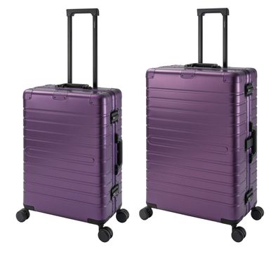 Oslo - 2er Set - Trolleys mit - Rollen - Aluminium Hartschale - Reisekoffer M+L