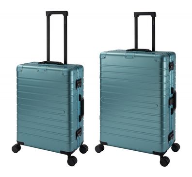 Oslo - 2er Set - Trolleys mit - Rollen - Aluminium Hartschale - Reisekoffer M+L