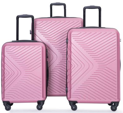 Koffer Set Hartschale 3 teilig - Pink (ABS)