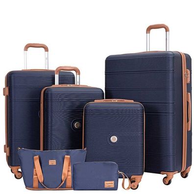 Trolleyset Koffer-Set S, M, L, XL + Reisetasche, Kosmetiktaschenset Hartschalenkoffer