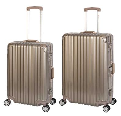 Kofferset 2-teilig Checkin-Reisegepäck Trolleys Hartschale Polycarbonat Alu-Rahmen